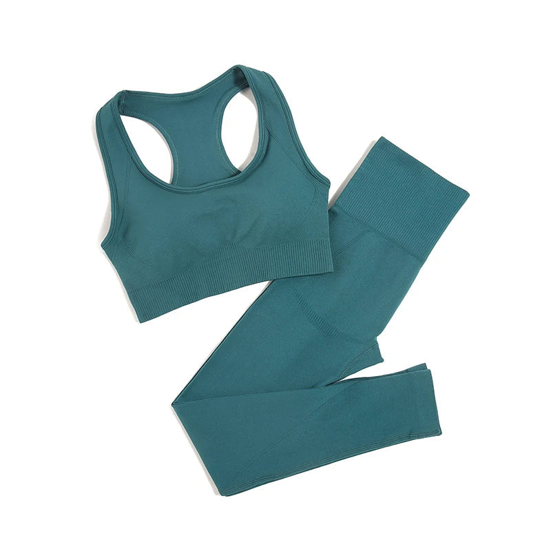 WAREBALL 2/3/4pcs Seamless Yoga Set Gym Clothes Sportswear Yoga Suits For Women Fitness Set Tracksuits Sports Bra Gym Leggings - Slobuy