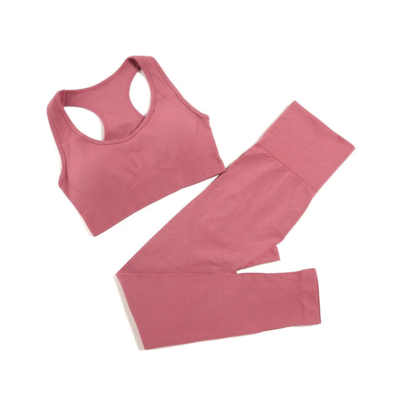 WAREBALL 2/3/4pcs Seamless Yoga Set Gym Clothes Sportswear Yoga Suits For Women Fitness Set Tracksuits Sports Bra Gym Leggings - Slobuy