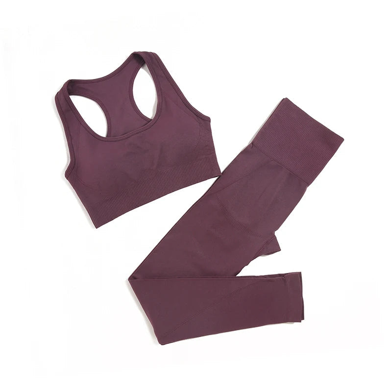 WAREBALL 2/3/4pcs Seamless Yoga Set Gym Clothes Sportswear Yoga Suits For Women Fitness Set Tracksuits Sports Bra Gym Leggings - Slobuy