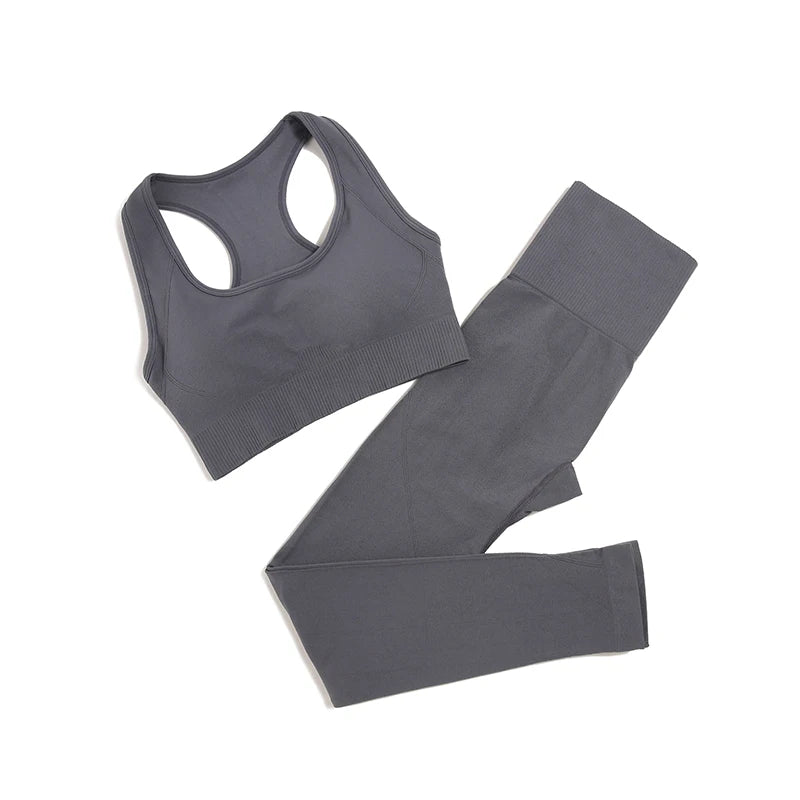 WAREBALL 2/3/4pcs Seamless Yoga Set Gym Clothes Sportswear Yoga Suits For Women Fitness Set Tracksuits Sports Bra Gym Leggings - Slobuy