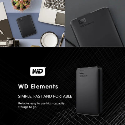WD Elements 500GB Portable External Hard Drive Disk USB 3.0 HD HDD Capacity SATA Storage Device Original for Computer PC PS4 TV - Slobuy