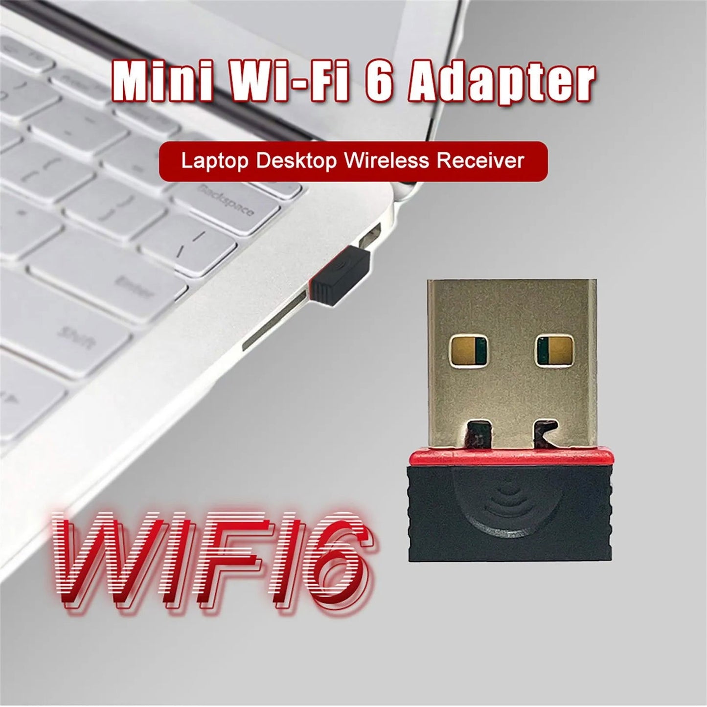 WIFI 6 Network Signal Reception Mini Driver-free Wi-Fi Adapter for PC Deskop Computer 2.4G Network Card USB Plug and Play - Slobuy