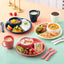 WORTHBUY Reusable Round Dinner Plate With Fork Spoon Kitchen Dinnerware Divided Plates For Adults Children Microwave Safe Dish - Slobuy