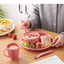 WORTHBUY Reusable Round Dinner Plate With Fork Spoon Kitchen Dinnerware Divided Plates For Adults Children Microwave Safe Dish - Slobuy