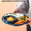 WORTHBUY Reusable Round Dinner Plate With Fork Spoon Kitchen Dinnerware Divided Plates For Adults Children Microwave Safe Dish - Slobuy