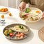 WORTHBUY Round Divided Dinner Plate Microwave Safe Food Plates Fruit Salad Serving Tray Kitchen Tableware Plastic Dinner Dishes - Slobuy