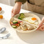 WORTHBUY Round Divided Dinner Plate Microwave Safe Food Plates Fruit Salad Serving Tray Kitchen Tableware Plastic Dinner Dishes - Slobuy
