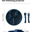 WORTHBUY Round Divided Dinner Plate Microwave Safe Food Plates Fruit Salad Serving Tray Kitchen Tableware Plastic Dinner Dishes - Slobuy
