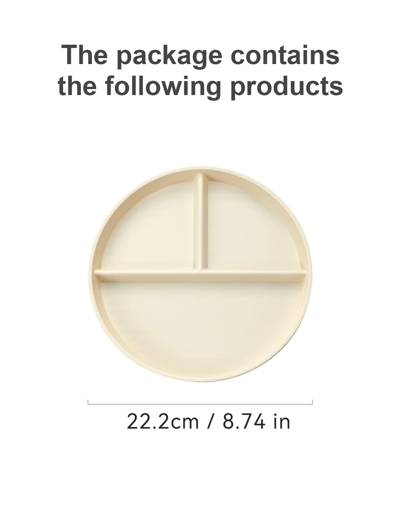 WORTHBUY Round Divided Dinner Plate Microwave Safe Food Plates Fruit Salad Serving Tray Kitchen Tableware Plastic Dinner Dishes - Slobuy