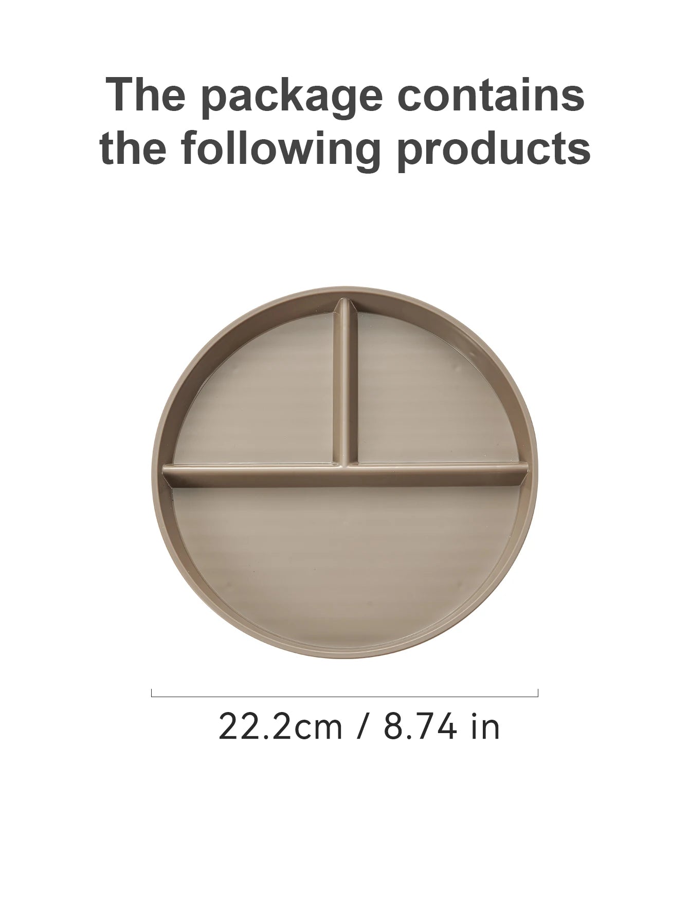 WORTHBUY Round Divided Dinner Plate Microwave Safe Food Plates Fruit Salad Serving Tray Kitchen Tableware Plastic Dinner Dishes - Slobuy