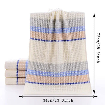 Waffle Gauze Towel Pure Cotton Small Square Towel Soft and Absorbent Square Adult Facial Wash Children's Small Towel - Slobuy