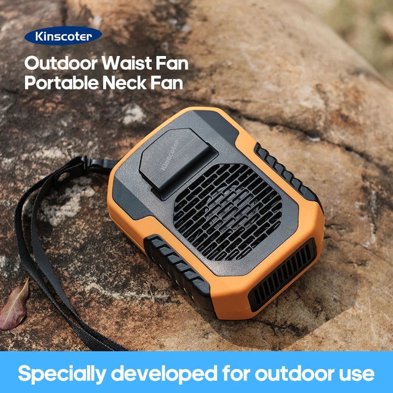 Kinscoter 6000mAh Hanging Neck/Waist Fan USB Mini Portable Rechargeable Fan For Outdoor Camping Hiking Climbing Running Sports - Slobuy