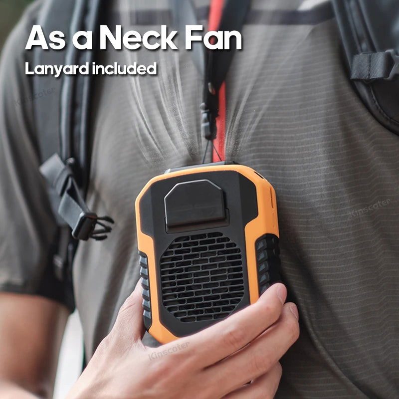 Kinscoter 6000mAh Hanging Neck/Waist Fan USB Mini Portable Rechargeable Fan For Outdoor Camping Hiking Climbing Running Sports - Slobuy