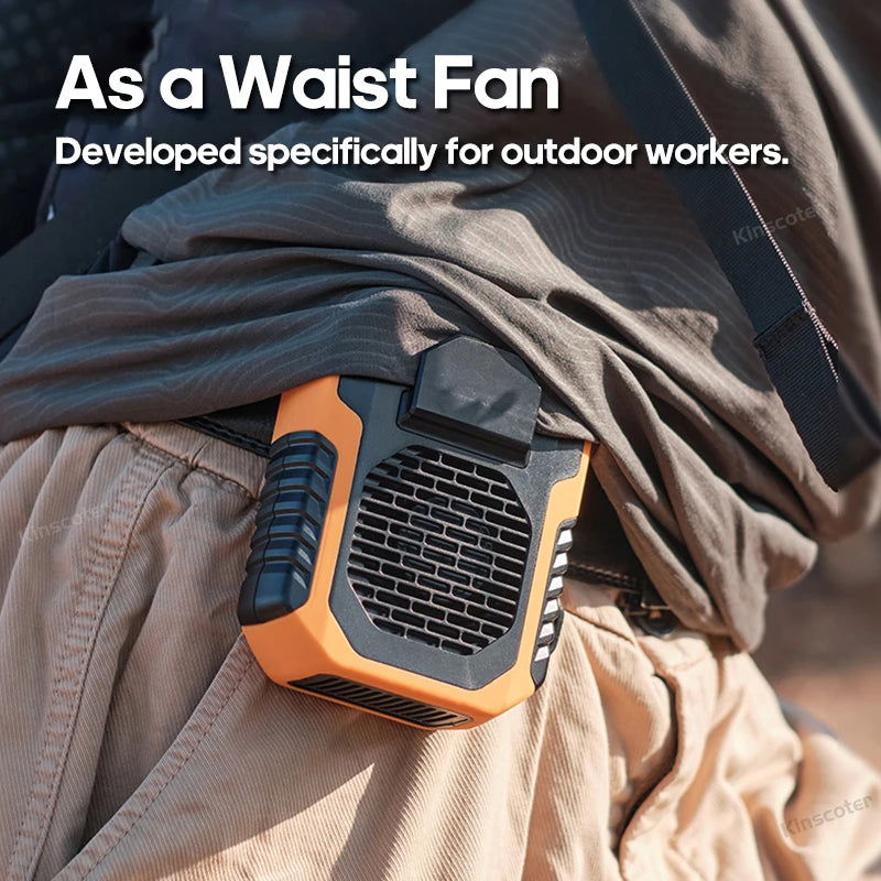 Kinscoter 6000mAh Hanging Neck/Waist Fan USB Mini Portable Rechargeable Fan For Outdoor Camping Hiking Climbing Running Sports - Slobuy