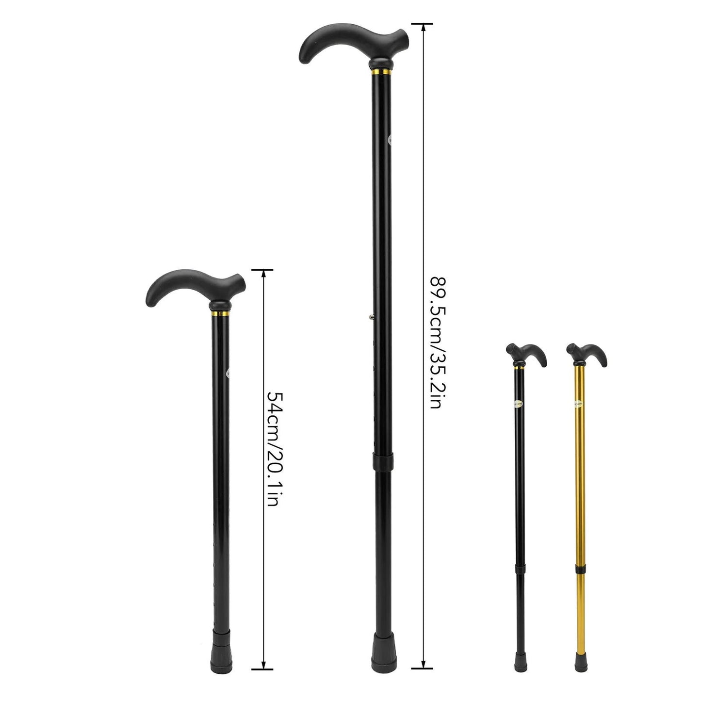 Walking Stick Cane Mobility Aid Cane Aluminum Alloy Rubber Base Telescopic Adjustable Walking Stick for Seniors Elderly - Slobuy