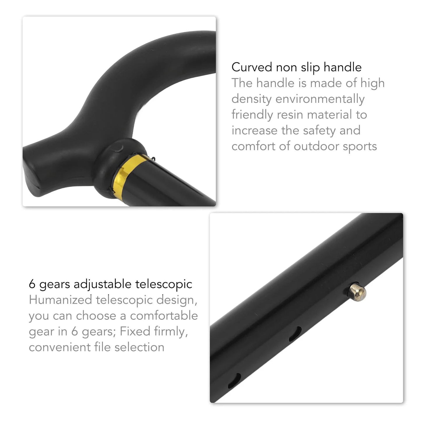 Walking Stick Cane Mobility Aid Cane Aluminum Alloy Rubber Base Telescopic Adjustable Walking Stick for Seniors Elderly - Slobuy