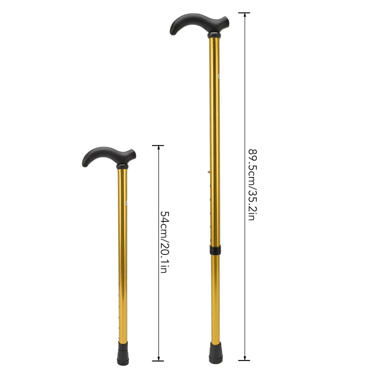 Walking Stick Cane Mobility Aid Cane Aluminum Alloy Rubber Base Telescopic Adjustable Walking Stick for Seniors Elderly - Slobuy