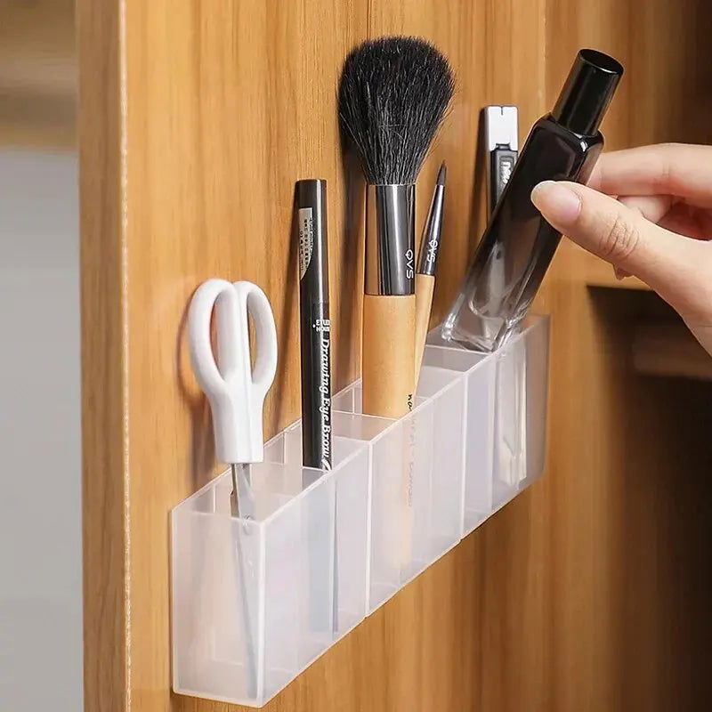 Wall Mounted 3Grids Organizer Cabinet Self-adhesive Small Objects Makeup Storage Box Eyebrow Pencil Lipstick Lip Glaze Holder - Slobuy