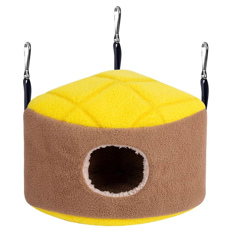 Warm Bird Nest Winter House Snuggle Hut Hanging Hammock Cage Accessories Plush Hideaway for Gerbil Small Parrot Parakeet Cockati - Slobuy