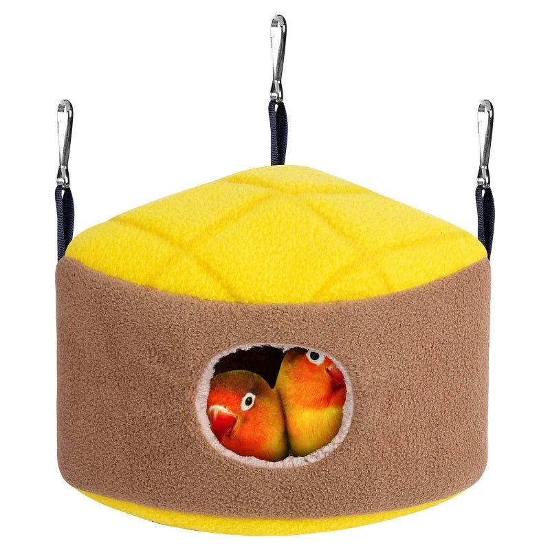 Warm Bird Nest Winter House Snuggle Hut Hanging Hammock Cage Accessories Plush Hideaway for Gerbil Small Parrot Parakeet Cockati - Slobuy