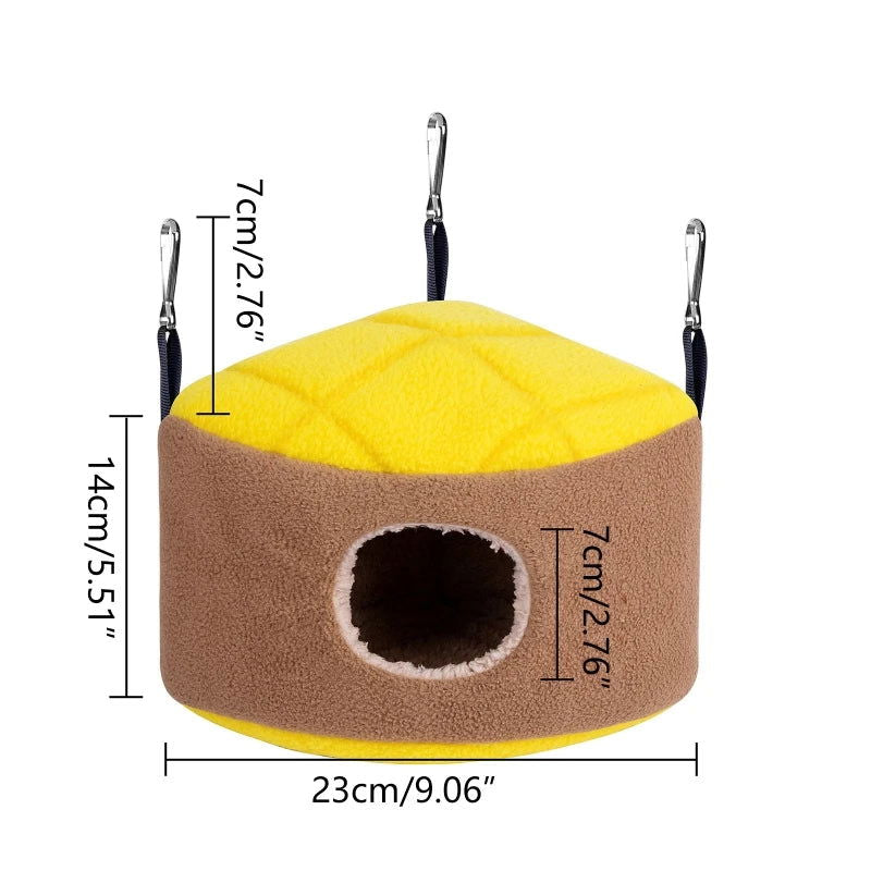 Warm Bird Nest Winter House Snuggle Hut Hanging Hammock Cage Accessories Plush Hideaway for Gerbil Small Parrot Parakeet Cockati - Slobuy