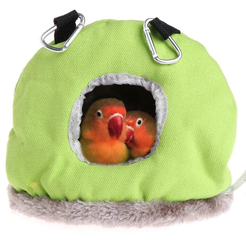 Warm Bird nest Winter House Hanging Hammock Cage Accessories Plush Hideaway for Parrot - Slobuy