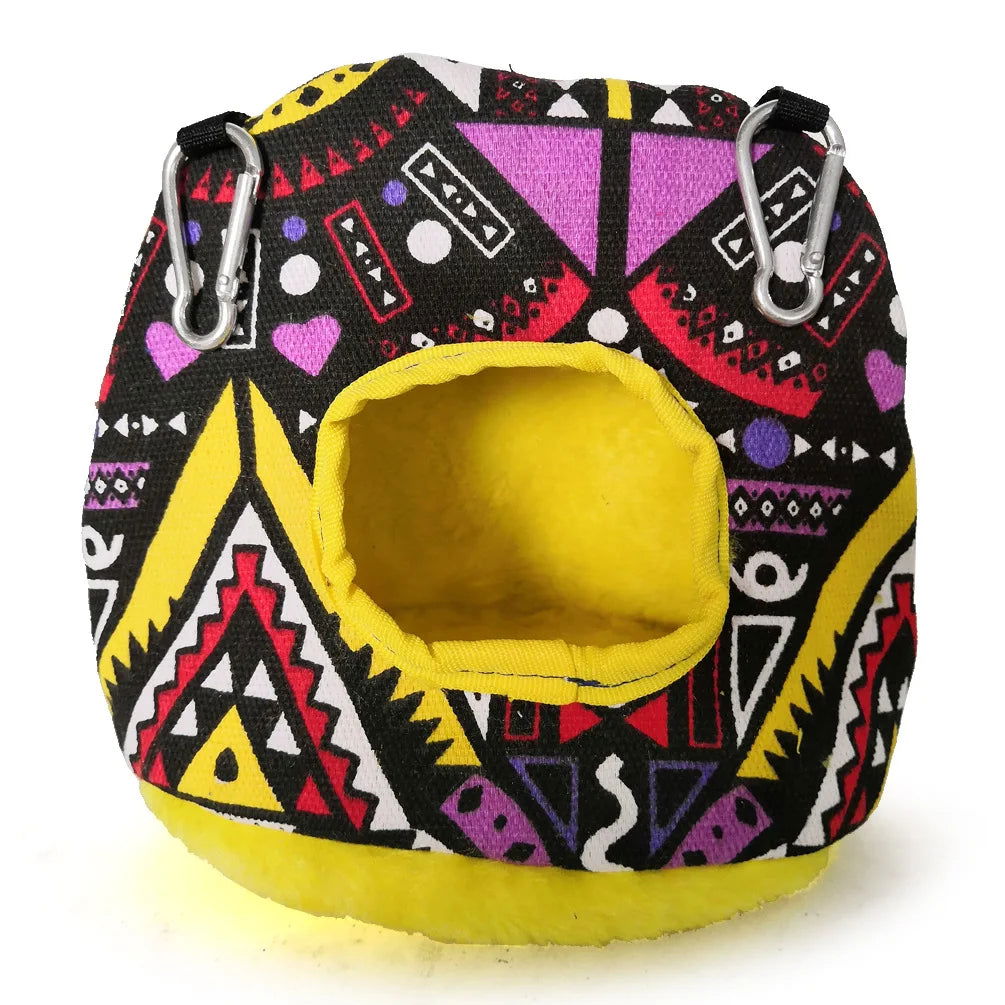 Warm Bird nest Winter House Hanging Hammock Cage Accessories Plush Hideaway for Parrot - Slobuy