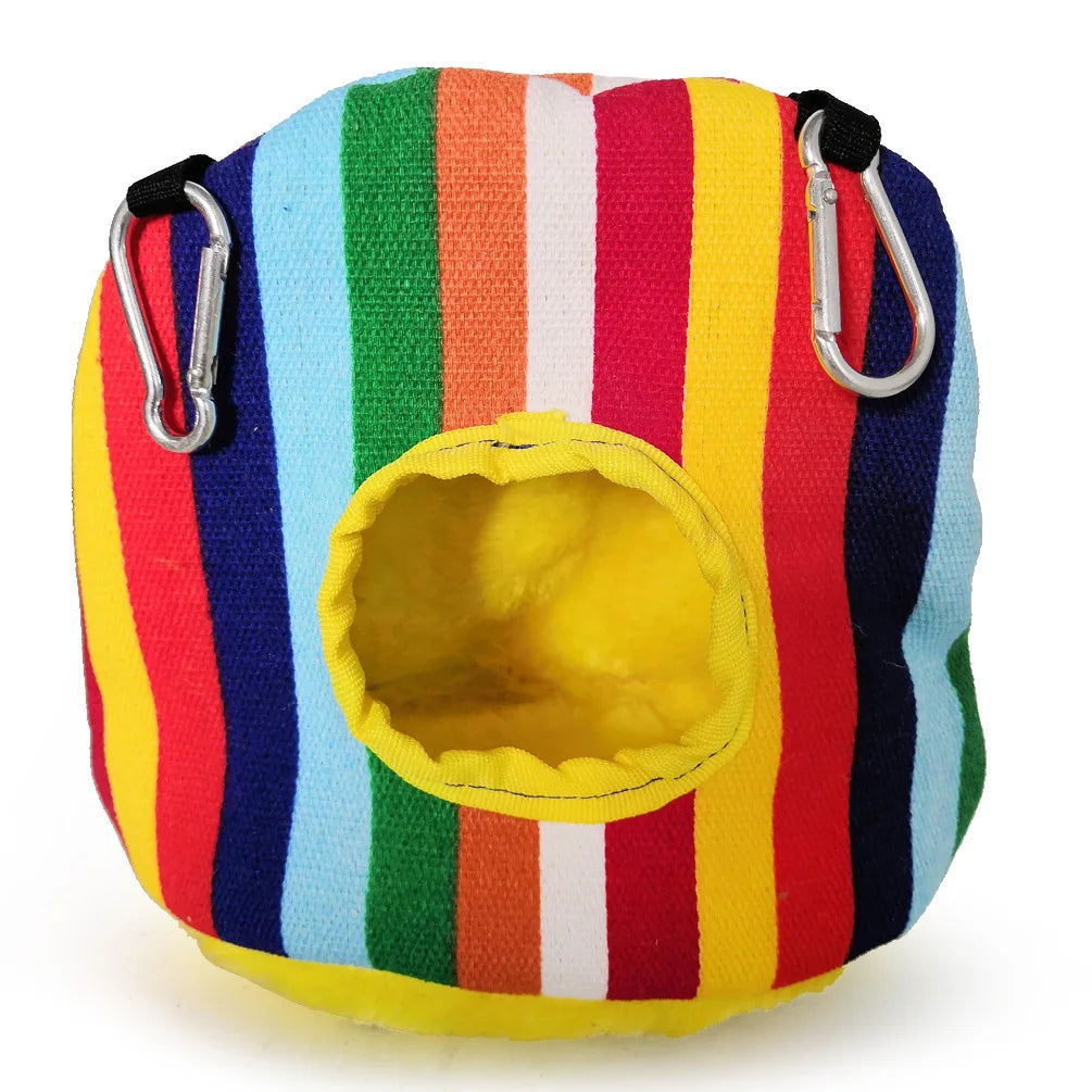 Warm Bird nest Winter House Hanging Hammock Cage Accessories Plush Hideaway for Parrot - Slobuy