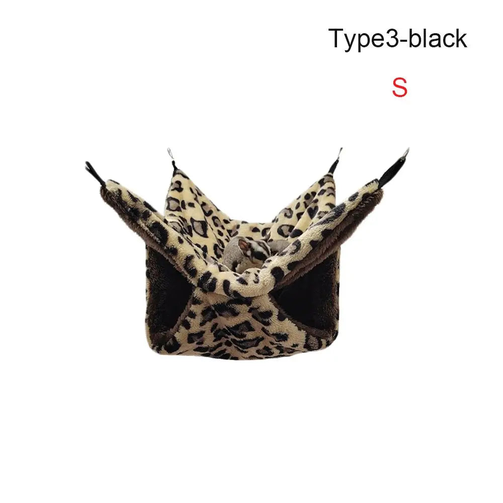 Warm Plush Hamster Hammock Small Animal Double-layer Thicken Sleeping Bag Nest Pets Rat Squirrel Hanging Cage House - Slobuy