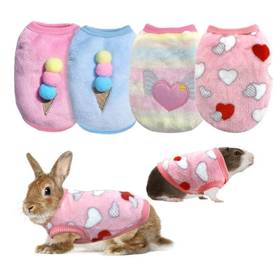 Warm Rabbit Clothes Soft Fleece Guinea Pig Vest Cute Small Pet Clothes Bunny Costume for Ferret Chihuahua Rabbit Accessories - Slobuy