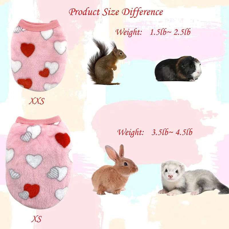Warm Rabbit Clothes Soft Fleece Guinea Pig Vest Cute Small Pet Clothes Bunny Costume for Ferret Chihuahua Rabbit Accessories - Slobuy