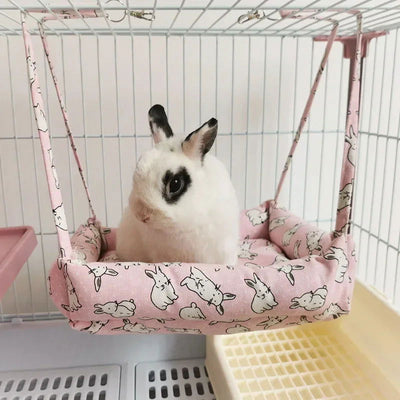 Warm Rabbits Bunny House Winter Small Pet Hammock Plush Hamster Guinea Pig Cage Hanging Bed Swing Nest Climb Toys Pet Supplies - Slobuy