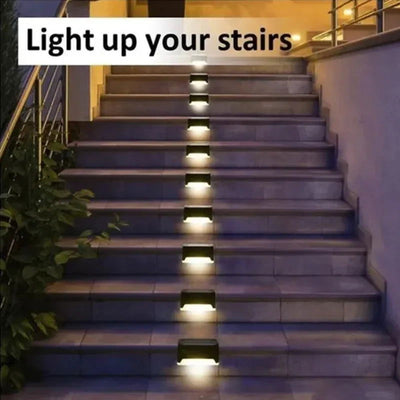Warm White LED Solar Step Lamp Path Stair Outdoor Garden Lights Waterproof Balcony Light Decoration for Patio Stair Fence Light - Slobuy
