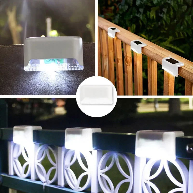 Warm White LED Solar Step Lamp Path Stair Outdoor Garden Lights Waterproof Balcony Light Decoration for Patio Stair Fence Light - Slobuy