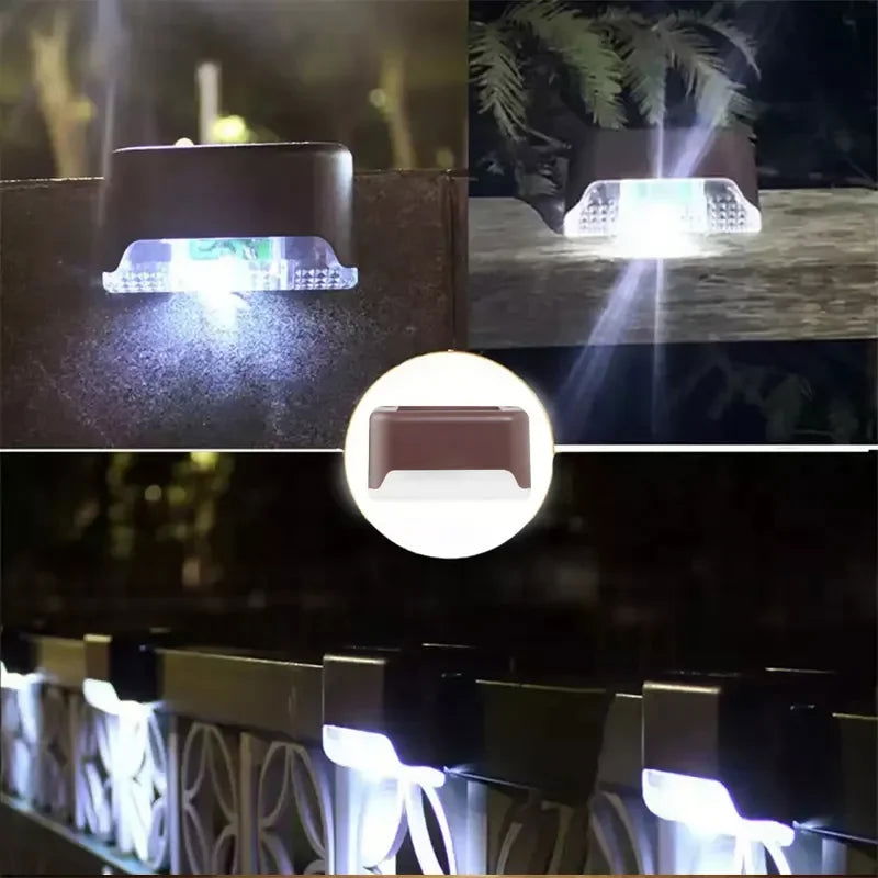 Warm White LED Solar Step Lamp Path Stair Outdoor Garden Lights Waterproof Balcony Light Decoration for Patio Stair Fence Light - Slobuy