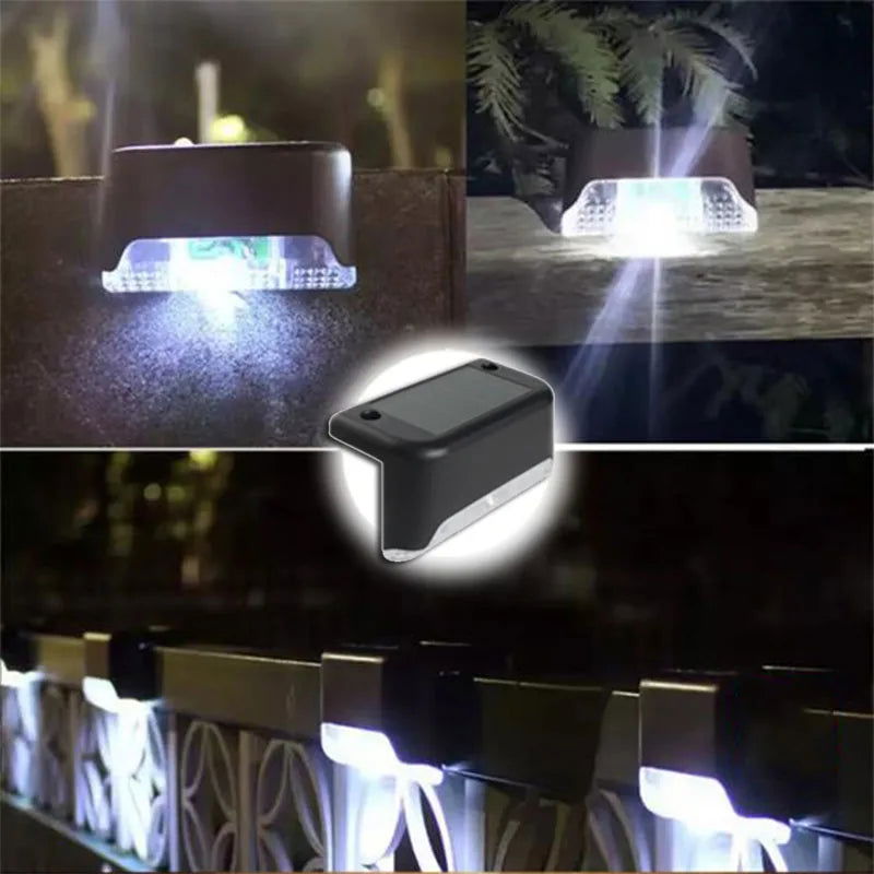 Warm White LED Solar Step Lamp Path Stair Outdoor Garden Lights Waterproof Balcony Light Decoration for Patio Stair Fence Light - Slobuy