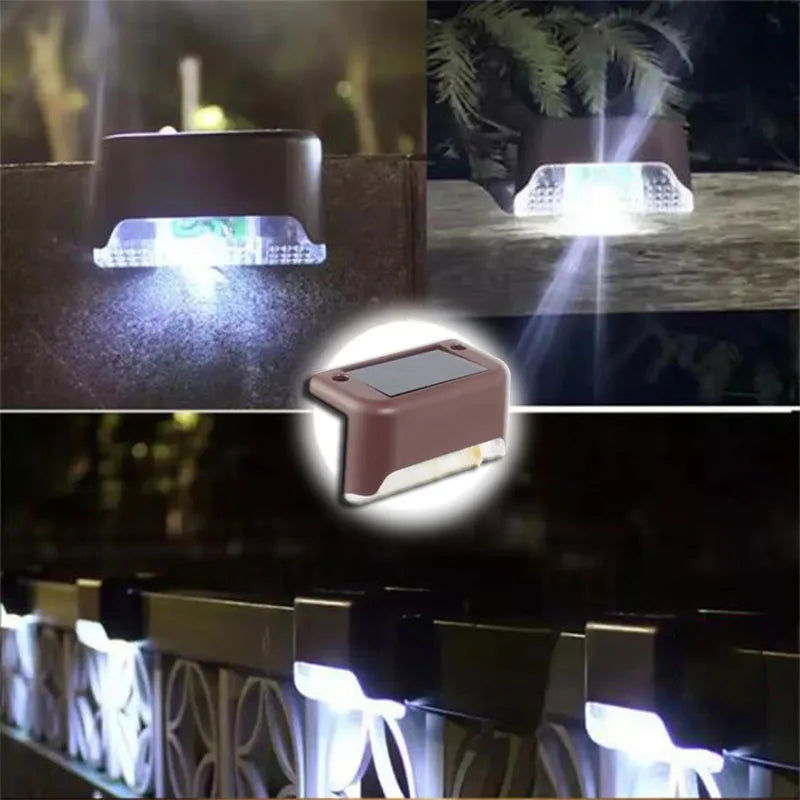 Warm White LED Solar Step Lamp Path Stair Outdoor Garden Lights Waterproof Balcony Light Decoration for Patio Stair Fence Light - Slobuy