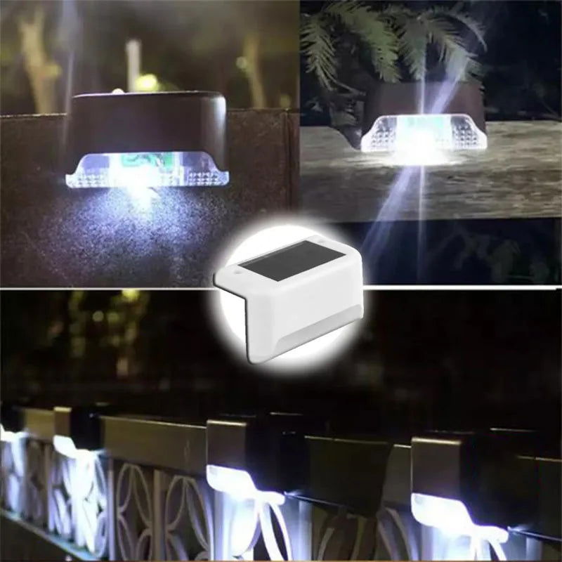 Warm White LED Solar Step Lamp Path Stair Outdoor Garden Lights Waterproof Balcony Light Decoration for Patio Stair Fence Light - Slobuy