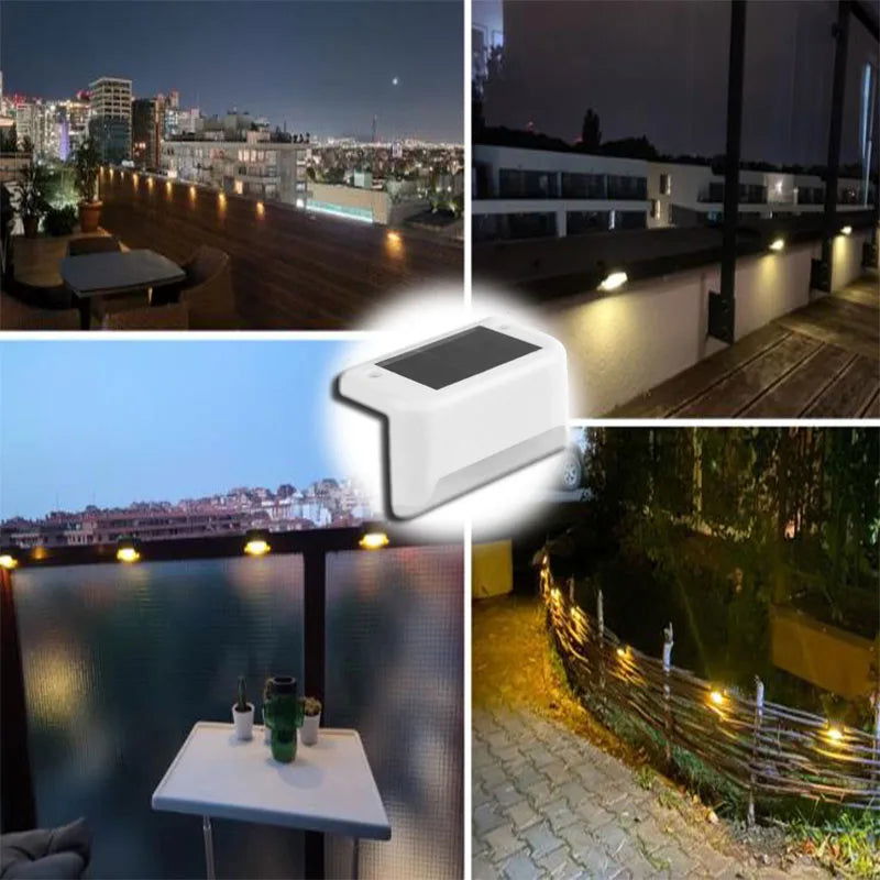 Warm White LED Solar Step Lamp Path Stair Outdoor Garden Lights Waterproof Balcony Light Decoration for Patio Stair Fence Light - Slobuy