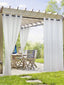 Waterproof Outdoor Sheer Curtains Panels for Garden Tab Top  Indoor Privacy Voile Drapes - Slobuy