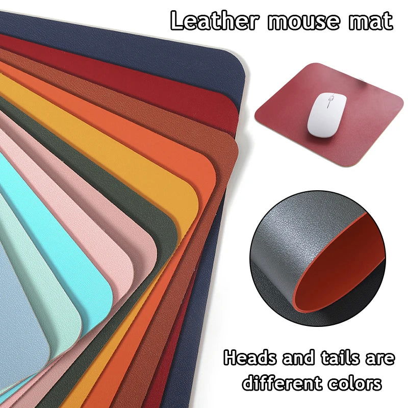 Waterproof PU Leather Mouse Pad Gaming Mouse Pad Simple Solid Color Antislip Computer Desk Accessories School Office Accessories - Slobuy