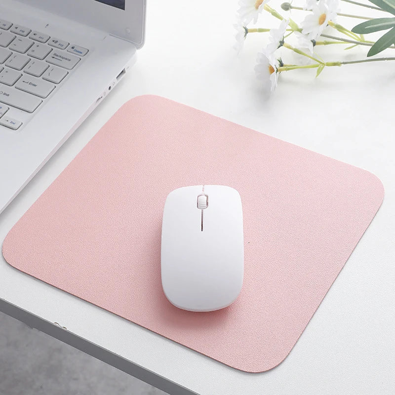 Waterproof PU Leather Mouse Pad Gaming Mouse Pad Simple Solid Color Antislip Computer Desk Accessories School Office Accessories - Slobuy