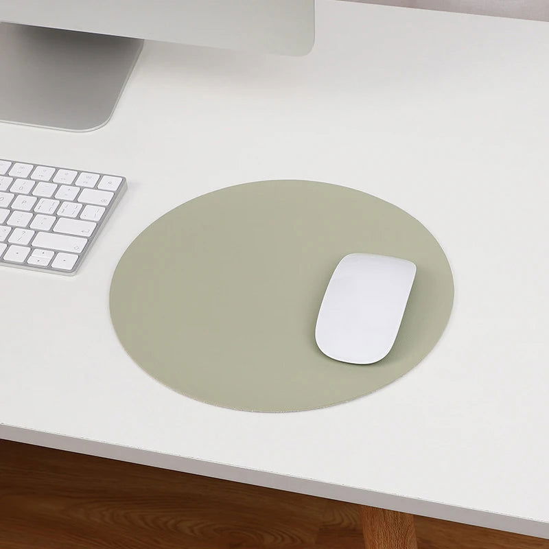 Waterproof PU Leather Mouse Pad Gaming Mouse Pad Simple Solid Color Antislip Computer Desk Accessories School Office Accessories - Slobuy