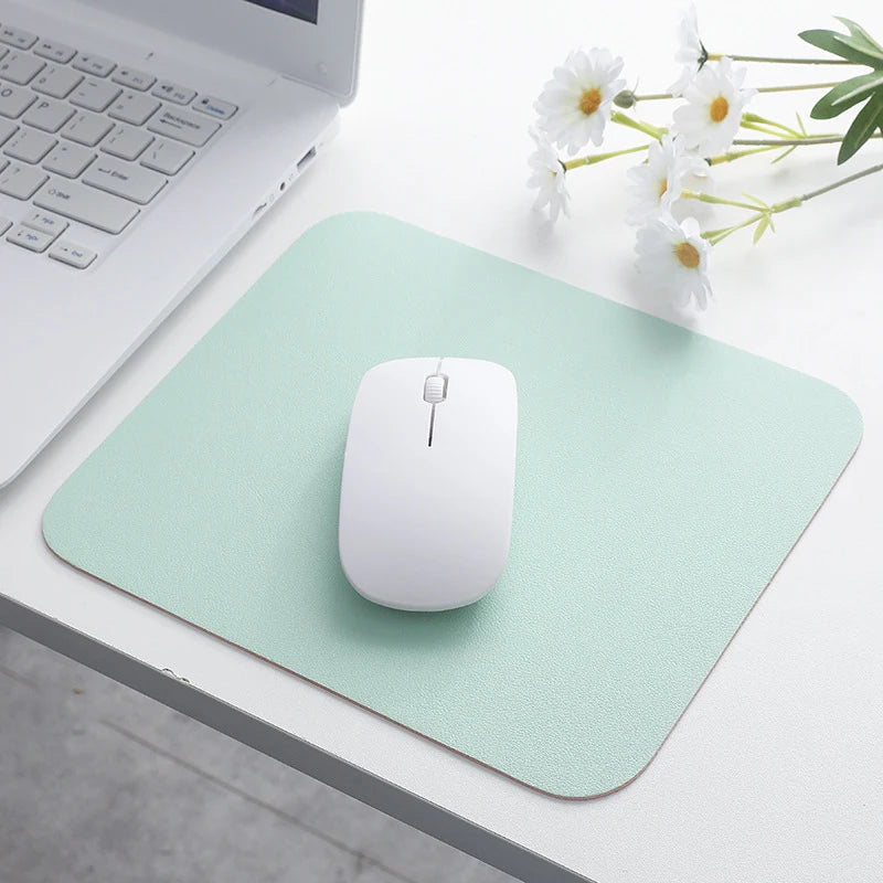 Waterproof PU Leather Mouse Pad Gaming Mouse Pad Simple Solid Color Antislip Computer Desk Accessories School Office Accessories - Slobuy