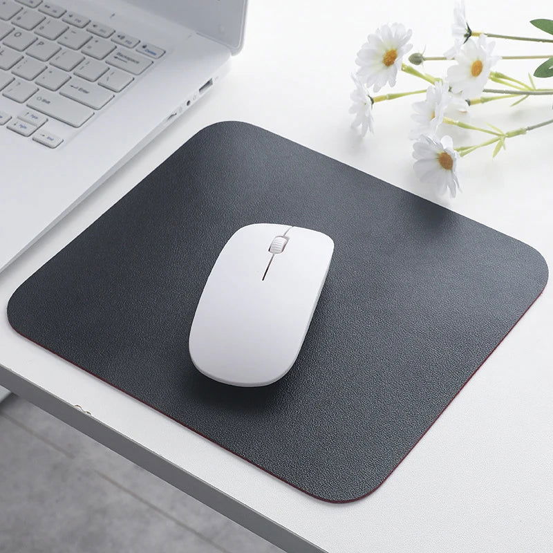Waterproof PU Leather Mouse Pad Gaming Mouse Pad Simple Solid Color Antislip Computer Desk Accessories School Office Accessories - Slobuy
