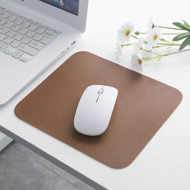 Waterproof PU Leather Mouse Pad Gaming Mouse Pad Simple Solid Color Antislip Computer Desk Accessories School Office Accessories - Slobuy