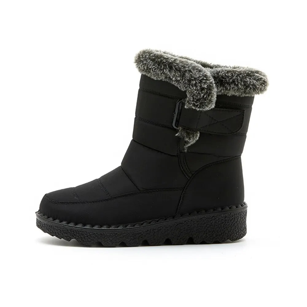 Waterproof Winter for 2023 New Faux Fur Long Platform Snow Warm Cotton Couples Shoes Plush Woman Ankle Boots - Slobuy