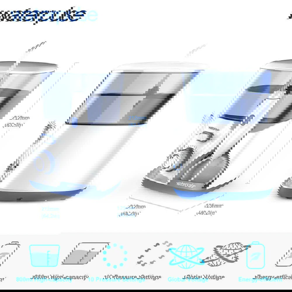 Waterpulse V300G Oral Irrigator 5pcs Tips Dental Water Flosser Electric Cleaner 800ml Oral Hygiene Dental Flosser For Oral Care - Slobuy