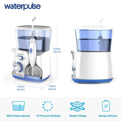 Waterpulse V300G Oral Irrigator 5pcs Tips Dental Water Flosser Electric Cleaner 800ml Oral Hygiene Dental Flosser For Oral Care - Slobuy