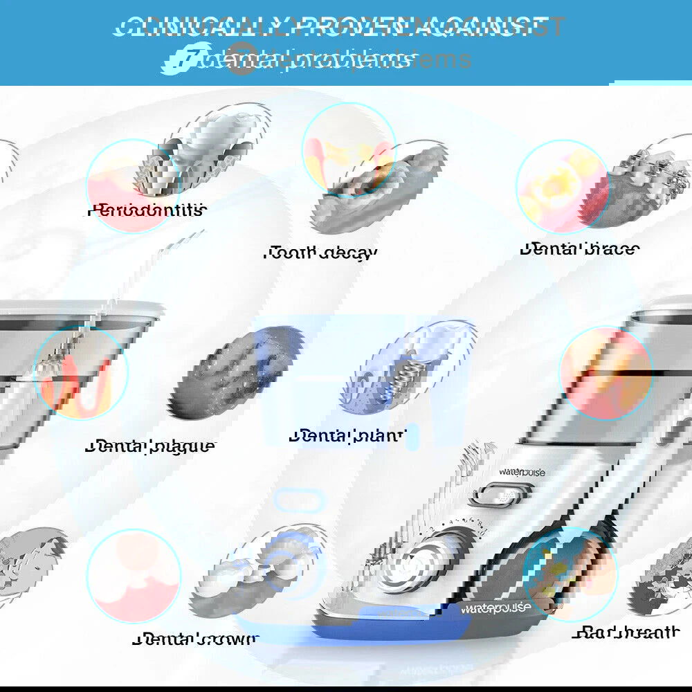Waterpulse V300G Oral Irrigator 5pcs Tips Dental Water Flosser Electric Cleaner 800ml Oral Hygiene Dental Flosser For Oral Care - Slobuy